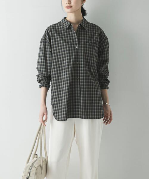 URBAN RESEARCH(アーバンリサーチ)の「レギュラーカラーチェックシャツ(シャツ/ブラウス・レディース・オフホワイト/ライトブルー/ネイビー・FREE)」の18枚目の写真
