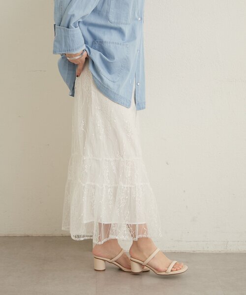 Omekashi(オメカシ)の「シアーレーススカート(スカート・レディース・ブラック/オフホワイト・FREE)」の16枚目の写真