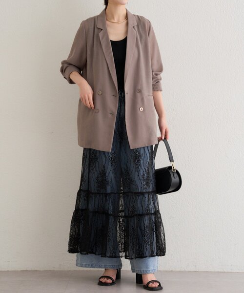 Omekashi(オメカシ)の「シアーレーススカート(スカート・レディース・ブラック/オフホワイト・FREE)」の4枚目の写真