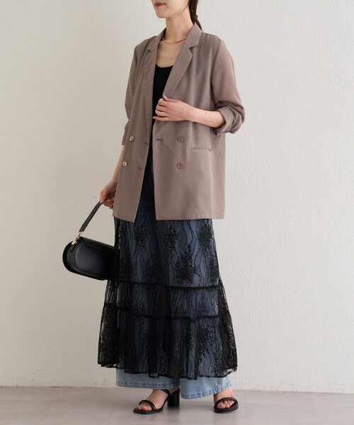 Omekashi(オメカシ)の「シアーレーススカート(スカート・レディース・ブラック/オフホワイト・FREE)」の5枚目の写真