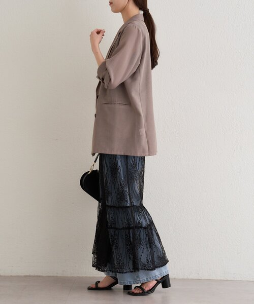 Omekashi(オメカシ)の「シアーレーススカート(スカート・レディース・ブラック/オフホワイト・FREE)」の6枚目の写真