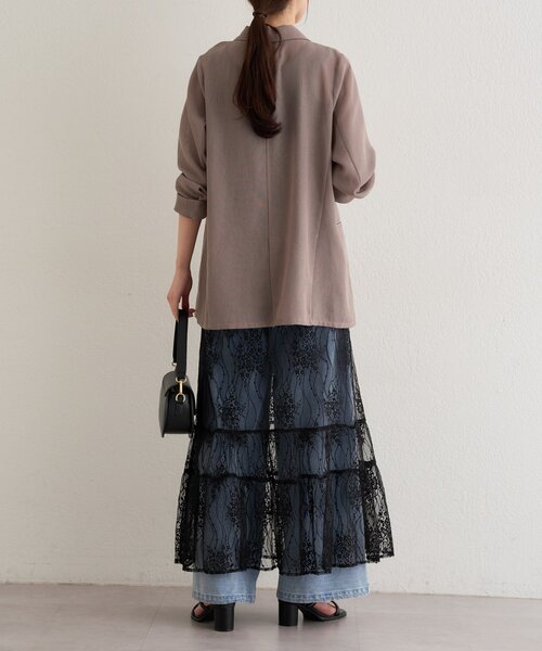 Omekashi(オメカシ)の「シアーレーススカート(スカート・レディース・ブラック/オフホワイト・FREE)」の7枚目の写真