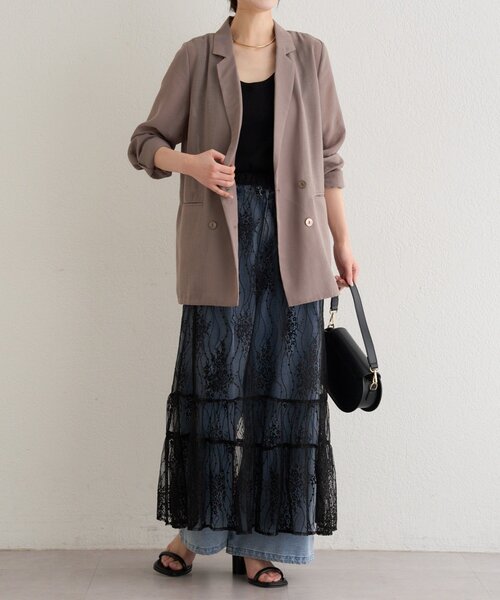 Omekashi(オメカシ)の「シアーレーススカート(スカート・レディース・ブラック/オフホワイト・FREE)」の8枚目の写真