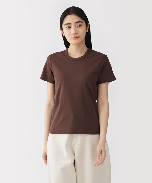 無印良品（ムジルシリョウヒン）の「婦人 涼感汗じみしにくいクルーネック半袖Ｔシャツ（Tシャツ/カットソー・レディース・ホワイト/ライトグレー/ブラウン/ブラック/ライトブルー/チャコールグレー・S/M/L/XL）」の5枚目の写真