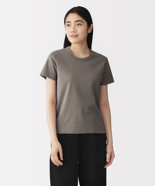 無印良品（ムジルシリョウヒン）の「婦人 涼感汗じみしにくいクルーネック半袖Ｔシャツ（Tシャツ/カットソー・レディース・ホワイト/ライトグレー/ブラウン/ブラック/ライトブルー/チャコールグレー・S/M/L/XL）」の3枚目の写真