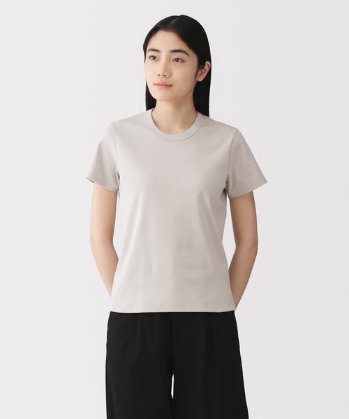 無印良品（ムジルシリョウヒン）の「婦人 涼感汗じみしにくいクルーネック半袖Ｔシャツ（Tシャツ/カットソー・レディース・ホワイト/ライトグレー/ブラウン/ブラック/ライトブルー/チャコールグレー・S/M/L/XL）」の4枚目の写真