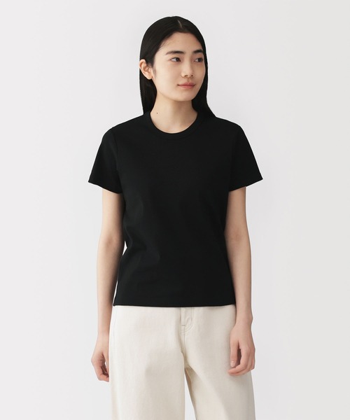無印良品（ムジルシリョウヒン）の「婦人 涼感汗じみしにくいクルーネック半袖Ｔシャツ（Tシャツ/カットソー・レディース・ホワイト/ライトグレー/ブラウン/ブラック/ライトブルー/チャコールグレー・S/M/L/XL）」の2枚目の写真