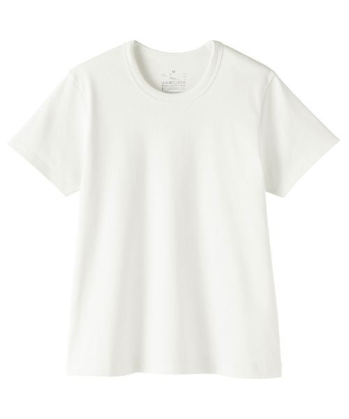 無印良品（ムジルシリョウヒン）の「婦人 涼感汗じみしにくいクルーネック半袖Ｔシャツ（Tシャツ/カットソー・レディース・ホワイト/ライトグレー/ブラウン/ブラック/ライトブルー/チャコールグレー・S/M/L/XL）」の9枚目の写真