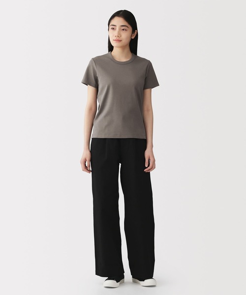 無印良品（ムジルシリョウヒン）の「婦人 涼感汗じみしにくいクルーネック半袖Ｔシャツ（Tシャツ/カットソー・レディース・ホワイト/ライトグレー/ブラウン/ブラック/ライトブルー/チャコールグレー・S/M/L/XL）」の15枚目の写真