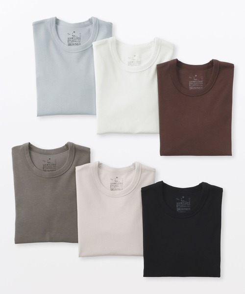 無印良品（ムジルシリョウヒン）の「婦人 涼感汗じみしにくいクルーネック半袖Ｔシャツ（Tシャツ/カットソー・レディース・ホワイト/ライトグレー/ブラウン/ブラック/ライトブルー/チャコールグレー・S/M/L/XL）」の7枚目の写真