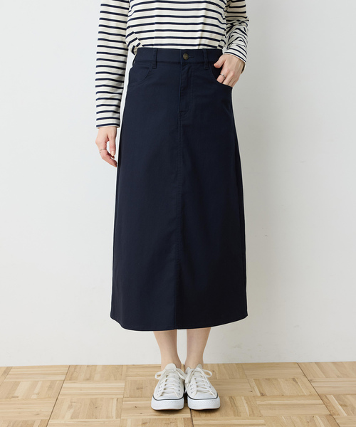 DECOY SINCE 1981(デコイシンスイチキュウハチイチ)の「ストレッチフレアスカート【ウエストゴム】(スカート・レディース・モカ/ネイビー・64/67/70)」の2枚目の写真