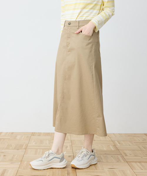 DECOY SINCE 1981(デコイシンスイチキュウハチイチ)の「ストレッチフレアスカート【ウエストゴム】(スカート・レディース・モカ/ネイビー・64/67/70)」の3枚目の写真