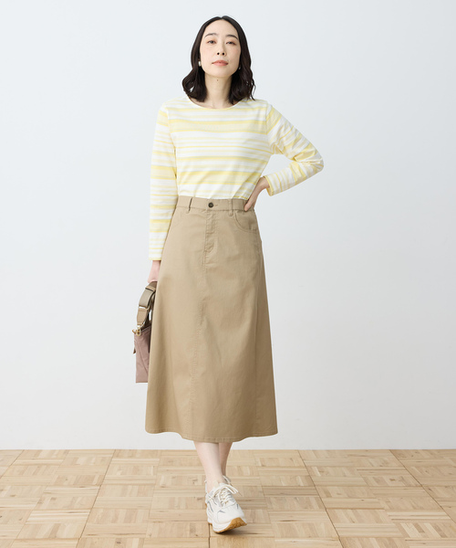 DECOY SINCE 1981(デコイシンスイチキュウハチイチ)の「ストレッチフレアスカート【ウエストゴム】(スカート・レディース・モカ/ネイビー・64/67/70)」の10枚目の写真