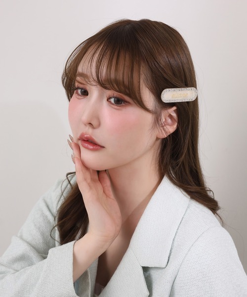 one after another NICE CLAUP（ワンアフターアナザーナイスクラップ）の「【Eliane Collection】ロゴラインストーンピン（ヘアピン・レディース・ピンク/ブラウン/アイボリー・FREE）」の4枚目の写真