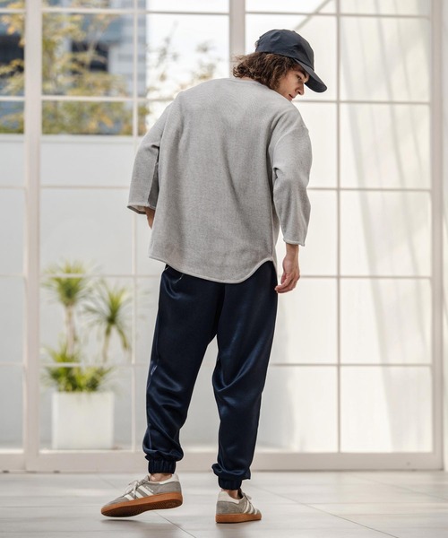 CAMBIO（カンビオ）の「mlt5596-先染めワッフル7分袖Tシャツ（Tシャツ/カットソー・メンズ・ブラック/ホワイト/ネイビー・M/L/XL）」の9枚目の写真