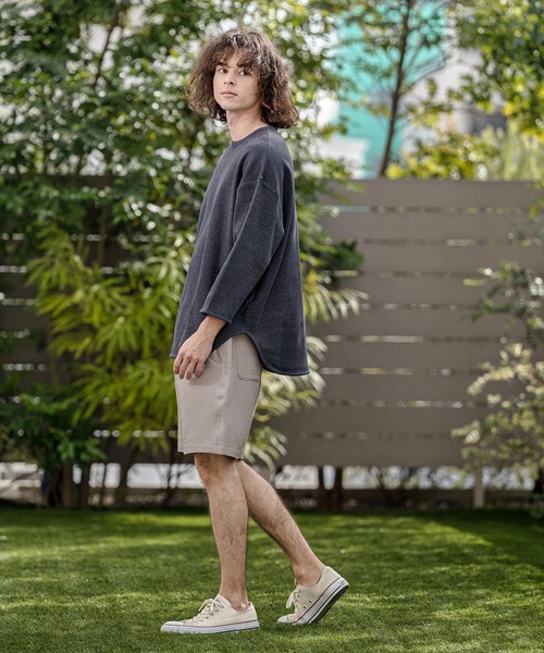 CAMBIO（カンビオ）の「mlt5596-先染めワッフル7分袖Tシャツ（Tシャツ/カットソー・メンズ・ブラック/ホワイト/ネイビー・M/L/XL）」の20枚目の写真