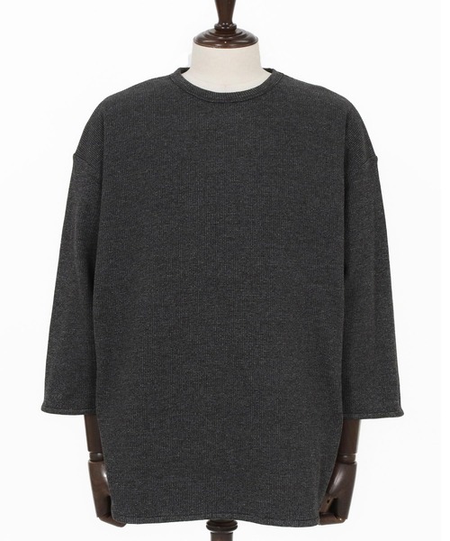 CAMBIO（カンビオ）の「mlt5596-先染めワッフル7分袖Tシャツ（Tシャツ/カットソー・メンズ・ブラック/ホワイト/ネイビー・M/L/XL）」の22枚目の写真