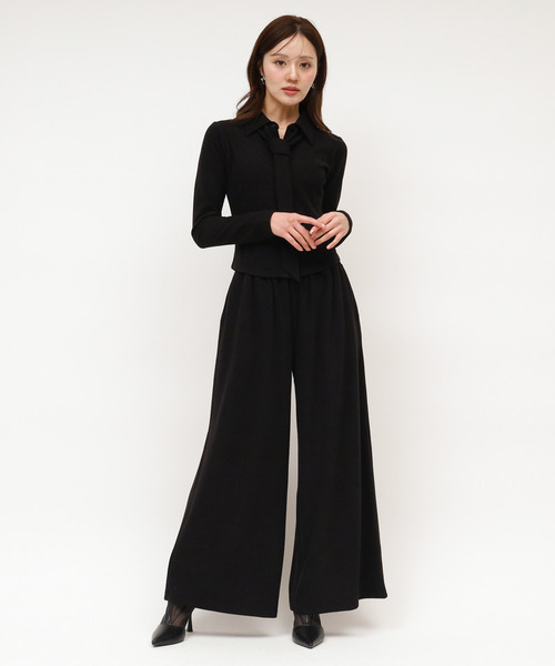 ROYAL PARTY（ロイヤルパーティー）の「タイ付カットシャツ（シャツ/ブラウス・レディース・グレー/オフホワイト/ブラック・FREE）」の10枚目の写真