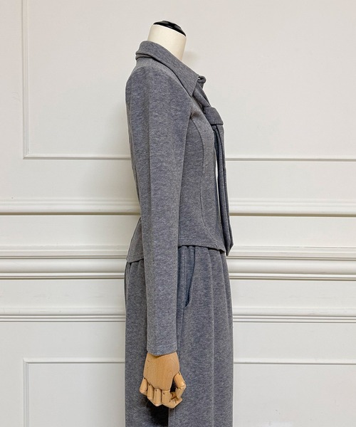 ROYAL PARTY（ロイヤルパーティー）の「タイ付カットシャツ（シャツ/ブラウス・レディース・グレー/オフホワイト/ブラック・FREE）」の11枚目の写真