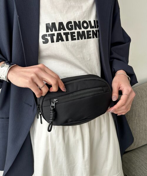 DISCOAT(ディスコート)の「ナイロンミニウエストポーチ(ボディバッグ/ウエストポーチ・レディース・チャコールグレー/ブラック/ブラウン・FREE)」の14枚目の写真