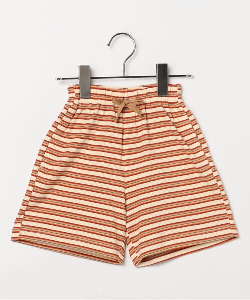 p.premier（ピードットプルミエ）の「先染めボーダーワッフルハーフパンツ（その他パンツ・キッズ・アイボリー/ピンク/グリーン/ブルー・140/130/120/110/100/90/80）」の2枚目の写真