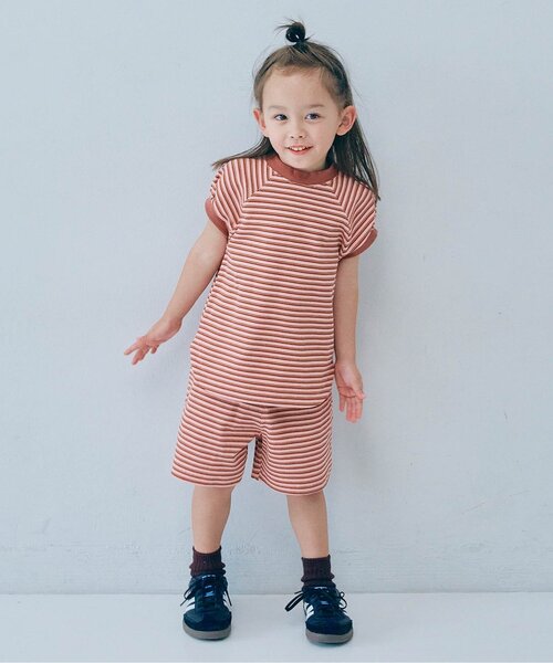 p.premier（ピードットプルミエ）の「先染めボーダーワッフルハーフパンツ（その他パンツ・キッズ・アイボリー/ピンク/グリーン/ブルー・140/130/120/110/100/90/80）」の11枚目の写真