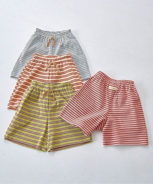 p.premier（ピードットプルミエ）の「先染めボーダーワッフルハーフパンツ（その他パンツ・キッズ・アイボリー/ピンク/グリーン/ブルー・140/130/120/110/100/90/80）」の16枚目の写真