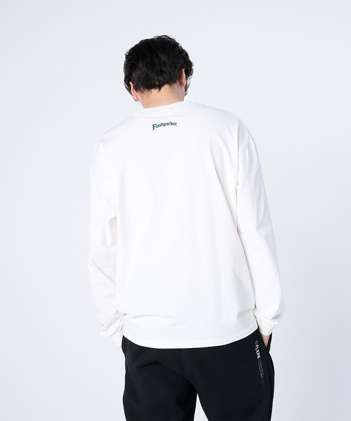 FLASH PACKER(フラッシュパッカー)の「FLASH PACKER フラッシュパッカー / リラックスシルエット ロゴプリント Dry Silky Cotton ロングスリーブT シャツ ロンT // XLT-CLC(Tシャツ/カットソー・メンズ・ホワイト/ブラック/グレー・LARGE/MEDIUM/SMALL/X-LARGE)」の8枚目の写真
