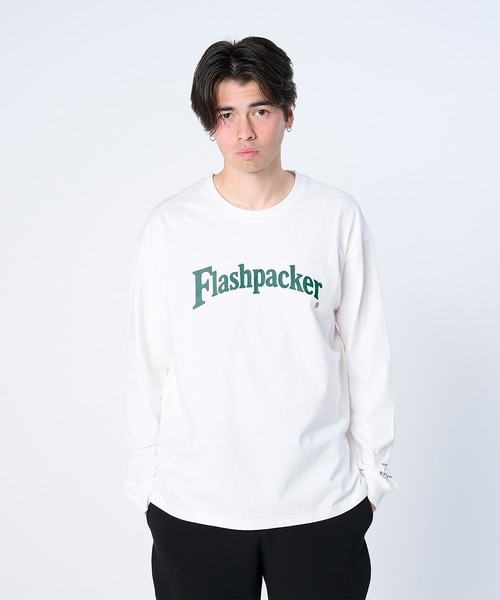 FLASH PACKER(フラッシュパッカー)の「FLASH PACKER フラッシュパッカー / リラックスシルエット ロゴプリント Dry Silky Cotton ロングスリーブT シャツ ロンT // XLT-CLC(Tシャツ/カットソー・メンズ・ホワイト/ブラック/グレー・LARGE/MEDIUM/SMALL/X-LARGE)」の19枚目の写真