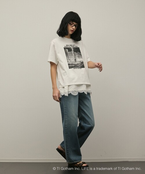 Diagram(ダイアグラム)の「LIFE PICTURE COLLECTION photo Tシャツ(Tシャツ/カットソー・レディース・ホワイト/チャコールグレー・36)」の5枚目の写真