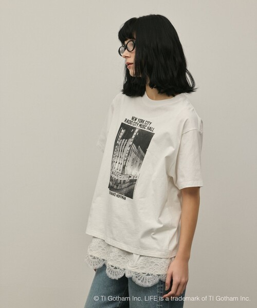 Diagram(ダイアグラム)の「LIFE PICTURE COLLECTION photo Tシャツ(Tシャツ/カットソー・レディース・ホワイト/チャコールグレー・36)」の8枚目の写真