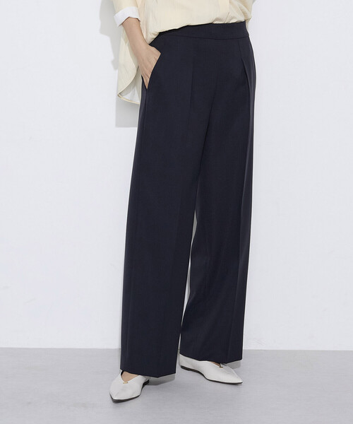 COMME CA Wardrobe(コムサワードローブ)の「【セットアップ対応】パウダープレーンストレッチ パンツ(スーツパンツ・レディース・ブラウン/ネイビー・9号/7号)」の9枚目の写真
