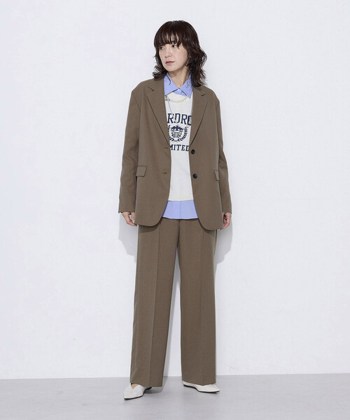 COMME CA Wardrobe(コムサワードローブ)の「【セットアップ対応】パウダープレーンストレッチ パンツ(スーツパンツ・レディース・ブラウン/ネイビー・9号/7号)」の16枚目の写真
