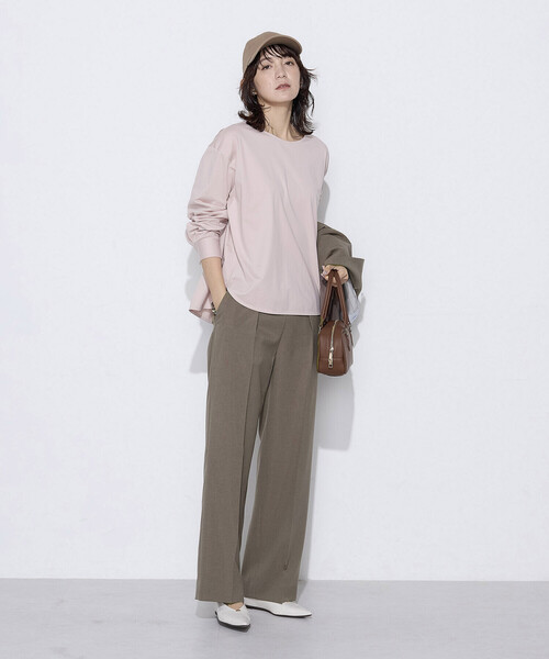 COMME CA Wardrobe(コムサワードローブ)の「【セットアップ対応】パウダープレーンストレッチ パンツ(スーツパンツ・レディース・ブラウン/ネイビー・9号/7号)」の21枚目の写真