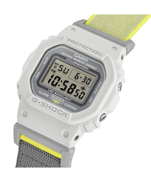 G-SHOCK（ジーショック）の「NEW CLOTH BANDシリーズ / DW-5600MNC-7A8JF（デジタル腕時計・メンズ・ライトグレー・FREE）」の5枚目の写真