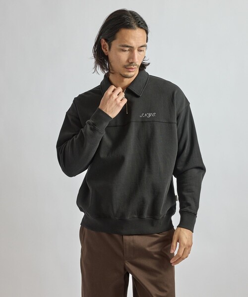 Saturdays NYC(サタデーズ ニューヨークシティ )の「Mott Relaxed Quarter Zip Sweatshirt(スウェット・メンズ・グレー/ライトグレー/ブラック・XL/S/M/L)」の4枚目の写真
