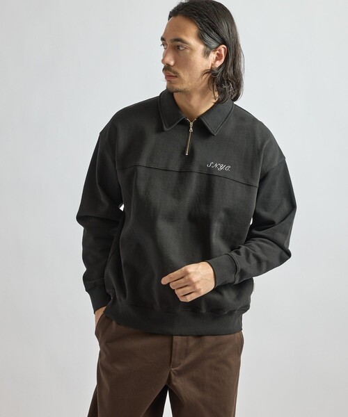 Saturdays NYC(サタデーズ ニューヨークシティ )の「Mott Relaxed Quarter Zip Sweatshirt(スウェット・メンズ・グレー/ライトグレー/ブラック・XL/S/M/L)」の5枚目の写真