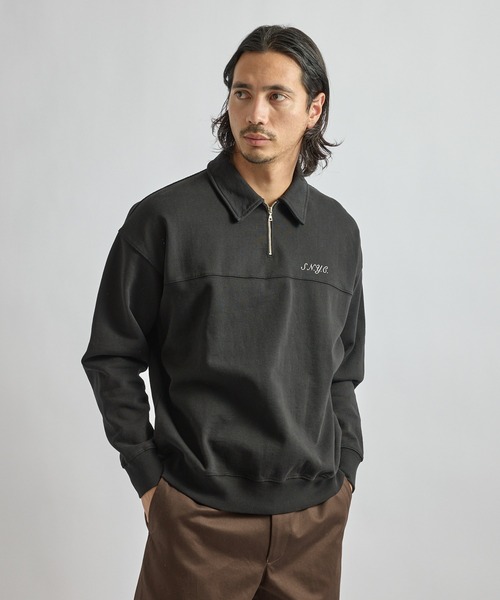 Saturdays NYC(サタデーズ ニューヨークシティ )の「Mott Relaxed Quarter Zip Sweatshirt(スウェット・メンズ・グレー/ライトグレー/ブラック・XL/S/M/L)」の2枚目の写真