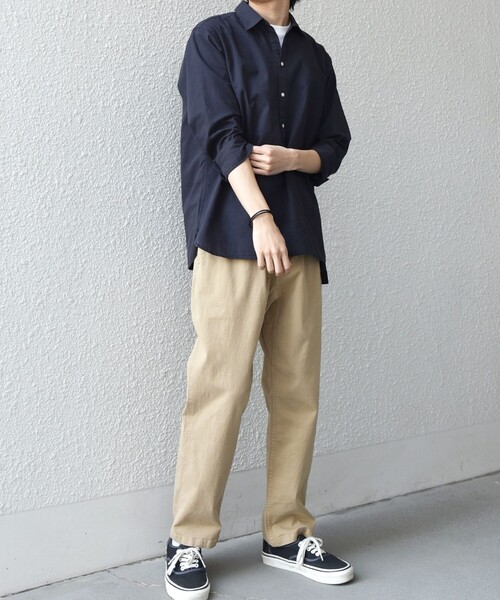 SHIPS any(シップス エニィ)の「SHIPS any:〈洗濯機可能〉コットン/リネン 7分袖 スキッパー プルオーバー シャツ 26SS◇(シャツ/ブラウス・メンズ・オリーブ/ナチュラル/ブルー/チャコールグレー/ネイビー・X-LARGE/LARGE/MEDIUM/SMALL)」の12枚目の写真