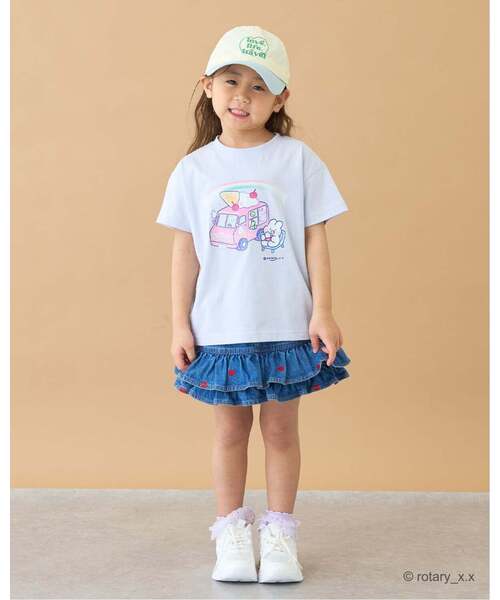 Lycee mine（リセマイン）の「【綿100％】 【ラブリーモンモン】【速乾・UV・型崩れしない】アソートプリントTシャツ（Tシャツ/カットソー・キッズ・ブルーグレー/黄緑系/ブラック/オフホワイト・140cm/110cm/100cm/130cm/120cm）」の5枚目の写真