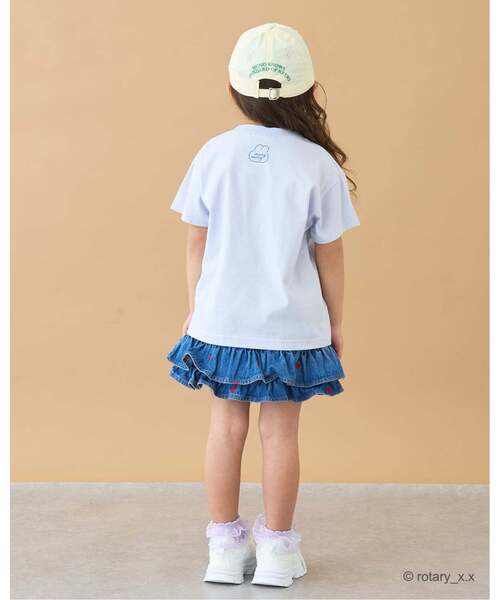 Lycee mine（リセマイン）の「【綿100％】 【ラブリーモンモン】【速乾・UV・型崩れしない】アソートプリントTシャツ（Tシャツ/カットソー・キッズ・ブルーグレー/黄緑系/ブラック/オフホワイト・140cm/110cm/100cm/130cm/120cm）」の6枚目の写真