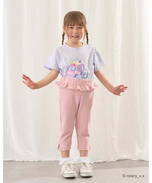 Lycee mine（リセマイン）の「【綿100％】 【ラブリーモンモン】【速乾・UV・型崩れしない】アソートプリントTシャツ（Tシャツ/カットソー・キッズ・ブルーグレー/黄緑系/ブラック/オフホワイト・140cm/110cm/100cm/130cm/120cm）」の7枚目の写真