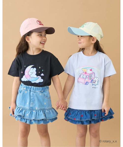 Lycee mine（リセマイン）の「【綿100％】 【ラブリーモンモン】【速乾・UV・型崩れしない】アソートプリントTシャツ（Tシャツ/カットソー・キッズ・ブルーグレー/黄緑系/ブラック/オフホワイト・140cm/110cm/100cm/130cm/120cm）」の10枚目の写真