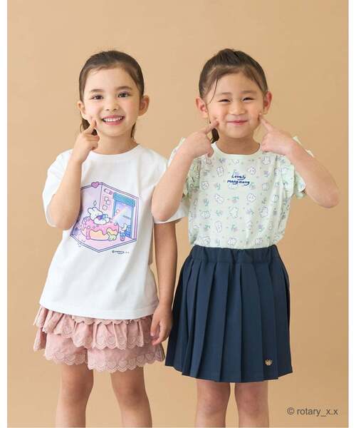 Lycee mine（リセマイン）の「【綿100％】 【ラブリーモンモン】【速乾・UV・型崩れしない】アソートプリントTシャツ（Tシャツ/カットソー・キッズ・ブルーグレー/黄緑系/ブラック/オフホワイト・140cm/110cm/100cm/130cm/120cm）」の11枚目の写真