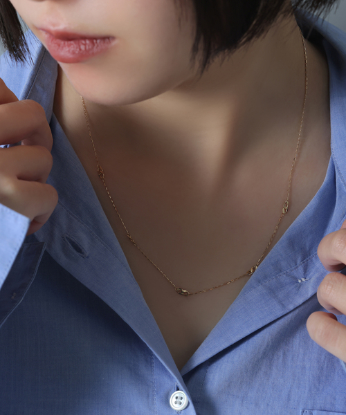 スタッドキヘイチェーンネックレス K10（ネックレス）｜Lilas（リラ