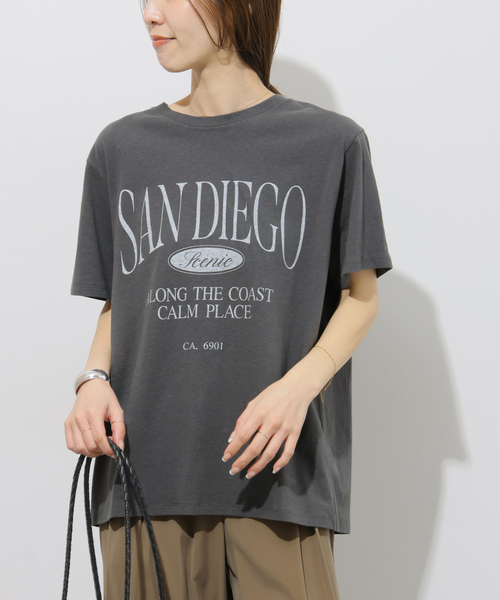 JOURNAL STANDARD relume(ジャーナルスタンダード レリューム)の「SANDIEGOロゴハーフスリーブTシャツ(Tシャツ/カットソー・レディース・ブラック系その他/ブラウン/ホワイト・FREE)」の7枚目の写真