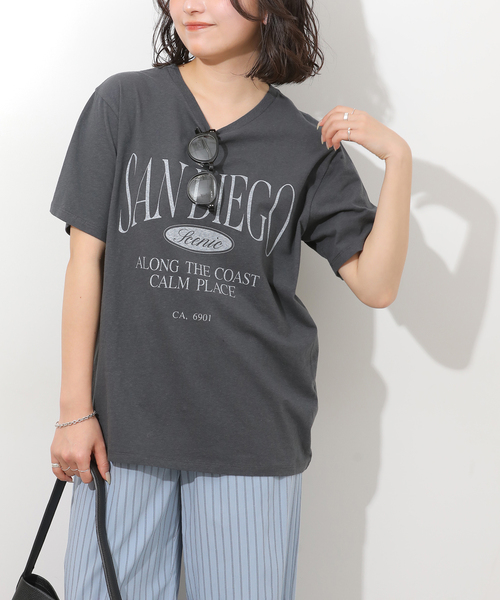 JOURNAL STANDARD relume(ジャーナルスタンダード レリューム)の「SANDIEGOロゴハーフスリーブTシャツ(Tシャツ/カットソー・レディース・ブラック系その他/ブラウン/ホワイト・FREE)」の13枚目の写真