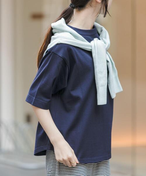 FORK&SPOON（フォークアンドスプーン）の「FORK&SPOON　ボトルネックショートスリーブTシャツ（Tシャツ/カットソー・レディース・キャメル/ベージュ系その他/ネイビー/オフホワイト/ブラック/ブルー系その他/ブラック系その他・1）」の19枚目の写真