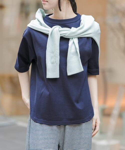 FORK&SPOON（フォークアンドスプーン）の「FORK&SPOON　ボトルネックショートスリーブTシャツ（Tシャツ/カットソー・レディース・キャメル/ベージュ系その他/ネイビー/オフホワイト/ブラック/ブルー系その他/ブラック系その他・1）」の21枚目の写真