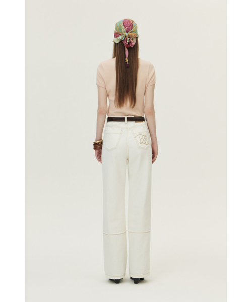 KUME(クメ)の「Pointelle Scoop Neck T-shirt, Pink(Tシャツ/カットソー・レディース・その他・LARGE/MEDIUM/SMALL)」の3枚目の写真